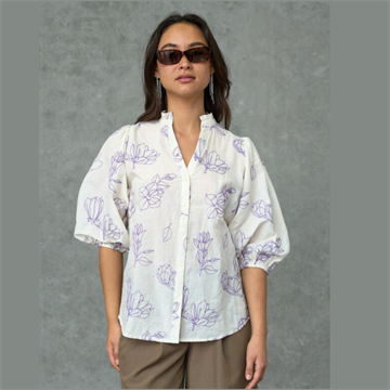 LOVE & DIVINE BLOUSE CREAM FLOWER - LOVE1448-1
